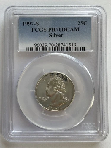 1997-S PR 70 Deep Cameo Washington Silver Quarter Dollar
