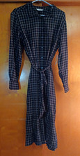 Time and Tru Womens Large (12-14) Plaid Flannel Shirt Dress Button Front