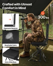Hunting Chair, 360?° Silent Swivel, Foldable Lightweight Portable Blind Chai