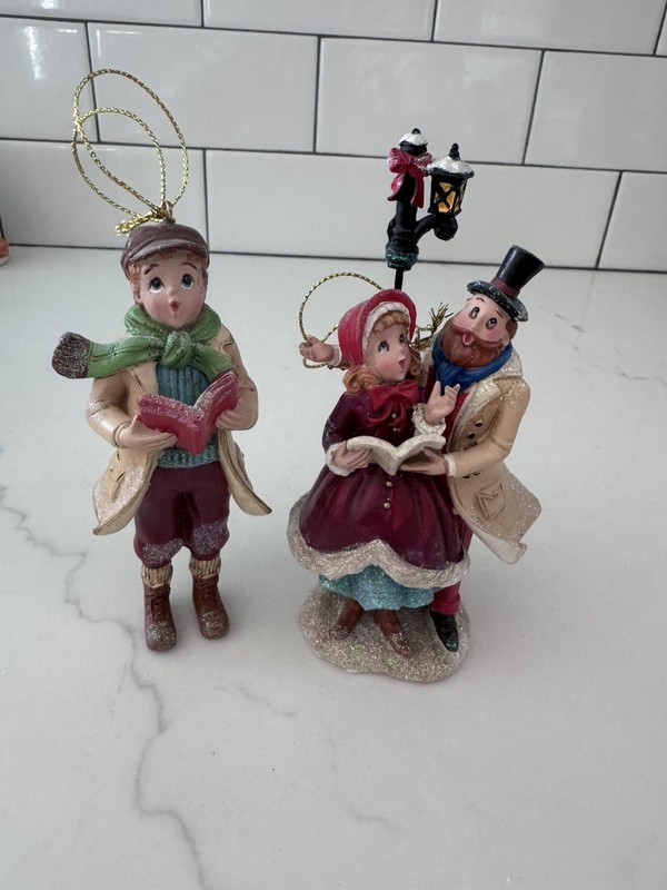 Kurt Adler Caroler Boy Christmas Ornament Carol with caroling couple  