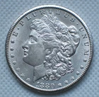 1880-CC $1 Morgan Silver Dollar-BU Uncirculated-Key Date-Low Mintage of 591,000