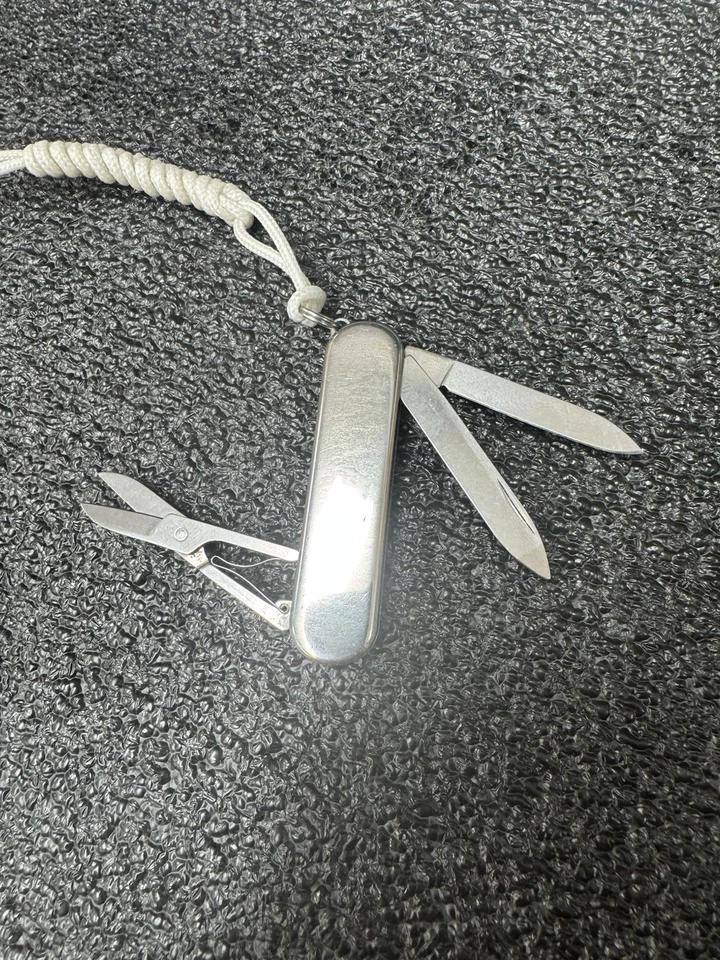 Victorinox Classic Custom Polished Brushed Stainless Swiss Army 58mm w/ Lanyard - Image 3 of 4