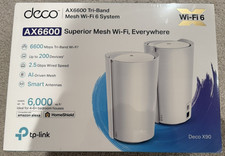 NEW TP-LINK DECO X90 WHITE AX6600 TRI-BAND MESH WI-FI 6 SYSTEM 2-PACK SEALED NIB