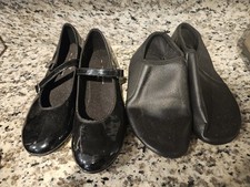 ABT Spotlights Girls Size 1 Black Patent Dance Tap Shoes  Slippers Ballet