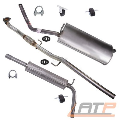 AUSPUFFANLAGE MITTEL- ENDSCHALLDÄMPFER FÜR VW POLO 9N 1.2 BJ 01-05