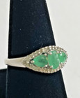 Sterling 925 Silver Diamond Emerald Size 8.25 Ring 3.1 Grams — photo 10