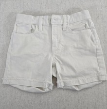 Old Navy Shorts Girls 10 White High Rise Adjustable Waist Frayed Hem Denim Cuff