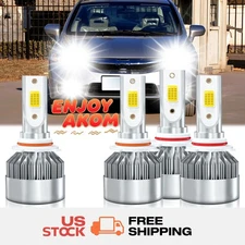 For Honda Civic 1988-2014 2015 4x Combo LED Headlight Bulb High Low Beam Kit