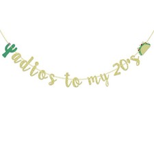 Adios To My 20's Banner, Fiesta 30th Birthday Decor Taco Mexican Theme 30 Y...