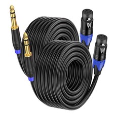  2Pack / 25 FT XLR to 1/4 TRS Stereo Adapter, XLR Female to 1/4 Inch 6.35mm...