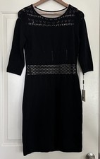Size M New! Calvin Klein Elegant Women's Black  Short Sleeve  Dress