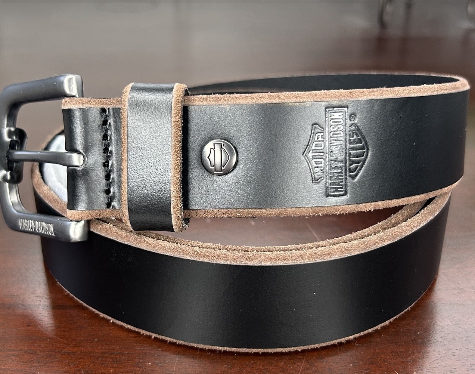 Harley-Davidson Men's Genuine Leather Belt Back Size Large 38/40