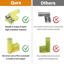 90PCS 3 Values 90 Degree Right Angle Flag Spade Connector Wire Terminal Crimp...