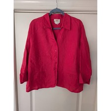 Talbots Woman Petites Pink 100 Irish Linen Button Front Jacket blazer wedding
