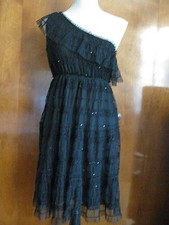 Max Studio Women's Black Evening One Shoulder Lined Dress Size Large $128 NWT 