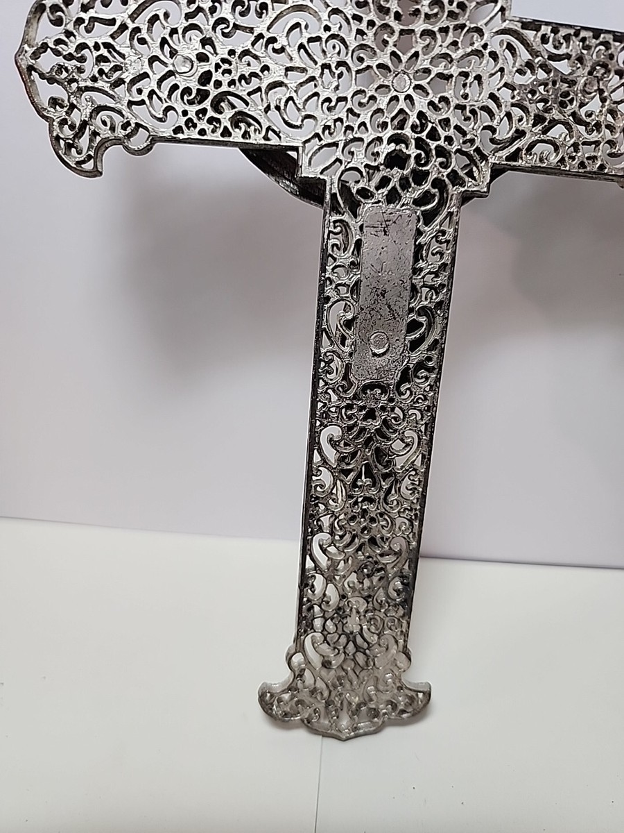 INRI Crucifix Cross Silver Tone Metal 8 1/2 INRI Crucifix Cross Silver Tone Metal 8 1/2
