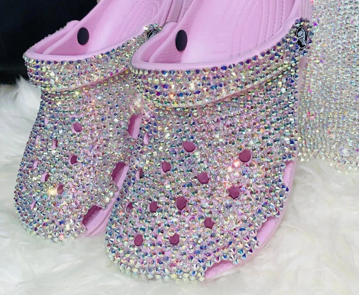 Adult Custom Bling Rhinestone Crocs | Pearl Rhinestone Crocs | Bedazzled Crocs