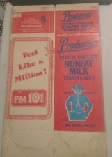 Hopalong Cassidy Cowboy Half Gallon Non-Fat Milk Carton 1960's Vintage Un-used