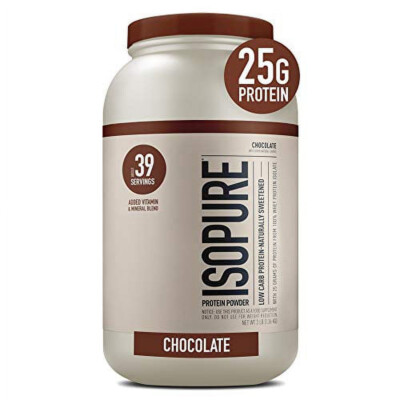 Isopure Protein Powder, Whey Protein Isolate, 25g Protein Dark Chocolate, 3lb