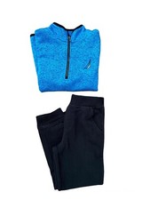 Nautica Pullover Sweater Pants Fleece Set Kids Boys Size 6 In Blue/Black
