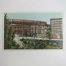 Postcard New York City Elevated Subway Train Antique UNPOSTED RARE