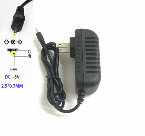 Charger Wall AC to DC 5V 1A Power Adapter for Android Tablet 2.5*0.7mm US Plug - Foto 1 di 8