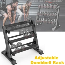 3-Tier Dumbbell Rack Solid Steel Home Gym Weight Storage Rack 1100LBS Capacity
