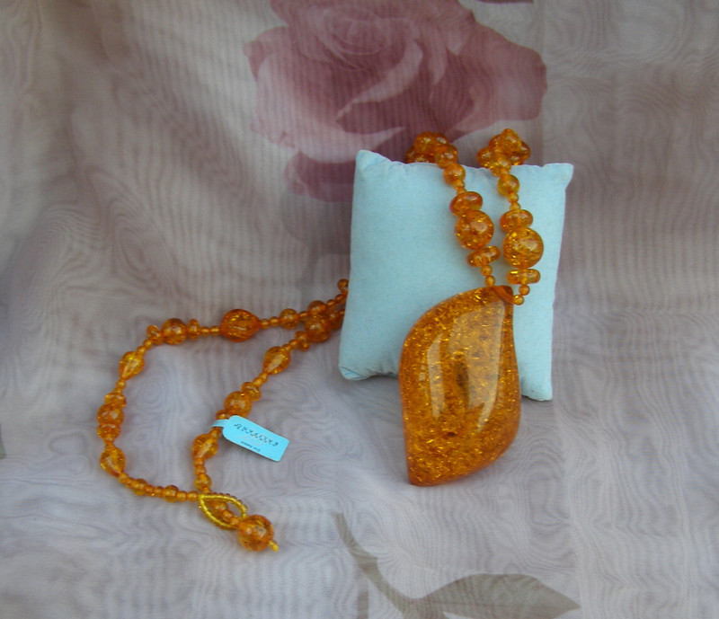 🦂 NEW Alexander Kalifano Syn Amber Necklace Fossilized Scorpion Folk Gypsy look