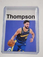 Klay Thompson Artist Signed Basketball Art Card 2/10
