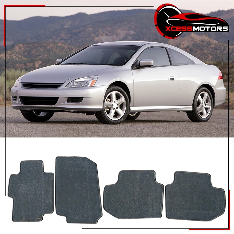 Fits 03-07 Honda Accord Floor Mats Carpet Front & Rear Gray 4PC
