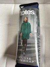 Totes Rain Jacket Lightweight Deluxe Rainwrap With Hood In Pouch One Size Green