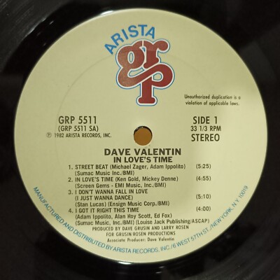 Dave Valentin – In Love's Time [1982] Vinyl LP Jazz Funk Soul US
