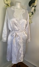 Vintage Fredericks Hollywood White Small Satin Lace Robe Glam Hollywood Bridal