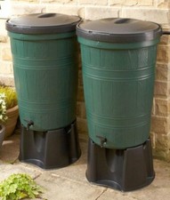 200L Cloudburst Water Butt TWIN PACK - with FREE Link Kit