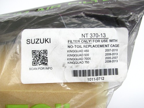 NO TOIL NOS AIR FILTER NO CAGE SUZUKI KINGQUAD 450 500 700X 750 NT 370-13 - Picture 2 of 3