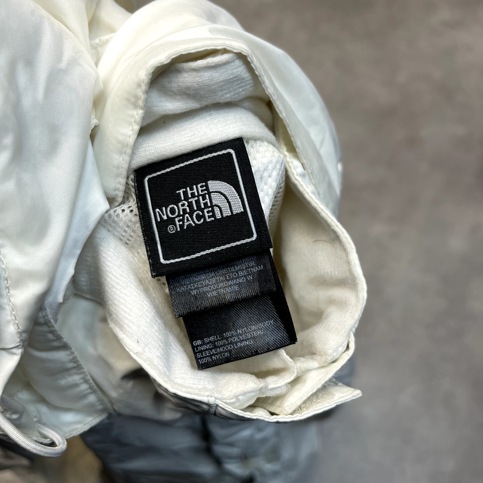 The North Face Hyvent Rain Jacket Womens Large Full Zip Windbreaker Coat, White image 9