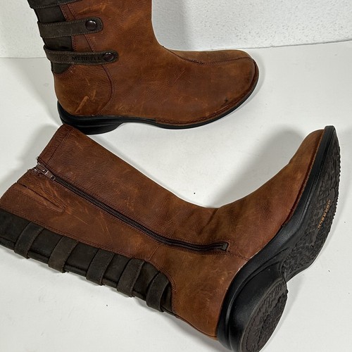 Merrell Captiva Launch 2 Boots Size 7.5 Waterproof Tall Brown Leather Classic - Picture 5 of 9