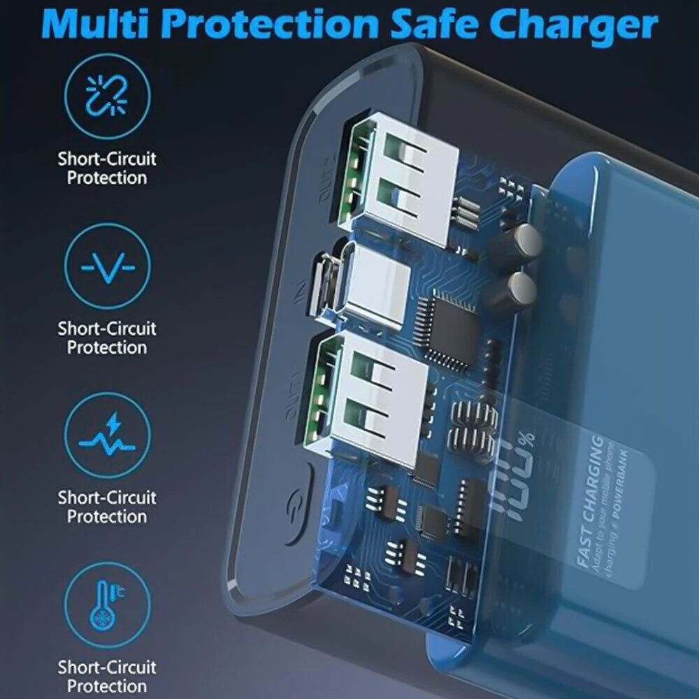Power Bank 30000mAh 66W fast Charging Portable Battery Backup For Cell Phone US
