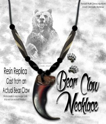 #ad BEAR GRIZZLY CLAW NECKLACE Wild Mountain Man Rendezvous Replica Son Brother #G5#x27; $24.97