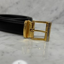 Auth Givenchy Belt leather Metal Black