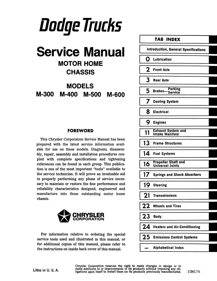 Dodge Autocaravana 1976-1977 manual de servicio Foto 2 de 3