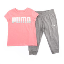 New Girls 4-6x Puma 2-PC T-Shirt  Capri Jogger Pants Set Size 5 MSRP: 42.00