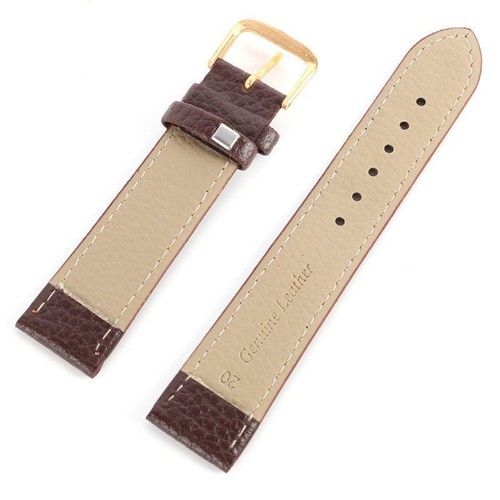 Correa de reloj retro de cuero PU con hebilla de metal negra y marrón 16 mm a 22 mm con gris - Imagen 5 de 11