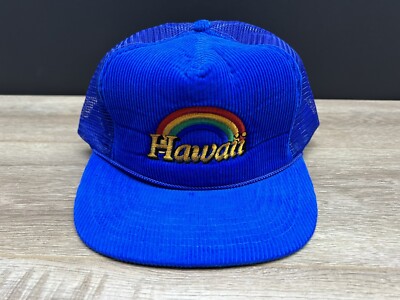 Blue Hawaii 1980’s Trucker Hat VTG 80s 90s Hawaii Islands Light Blue Snapback Trucker Hat  main image 3