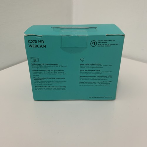 Logitech C270 HD Webcam Video Calls High Definition 720p Built-In Mic BRAND NEW - Picture 2 of 4