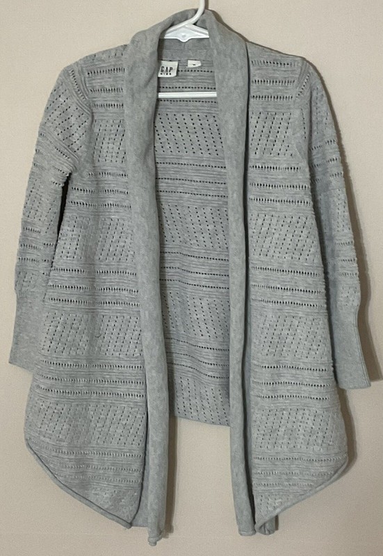 GAP KIDS Girls Open Cardigan Sweater GRAY Size XS (4-5)
