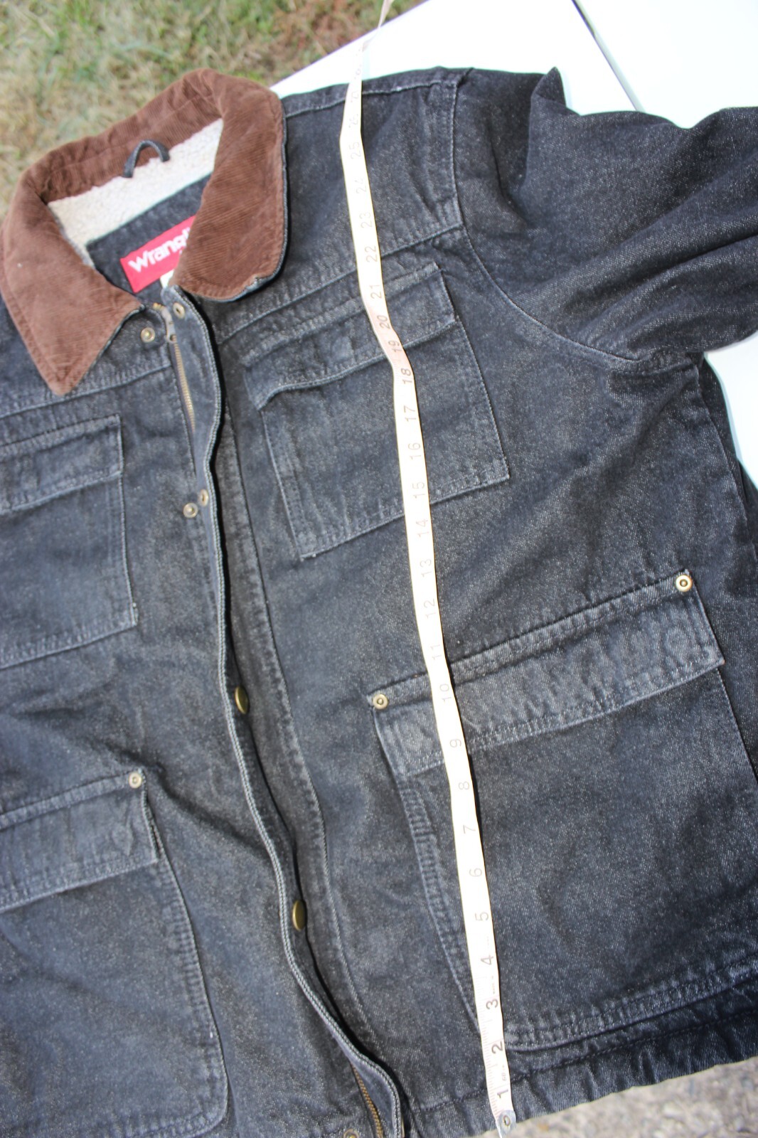 Wrangler Denim Sherpa Lined Chore Coat Barn Jacket Vintage Mens Size XL Black image 9