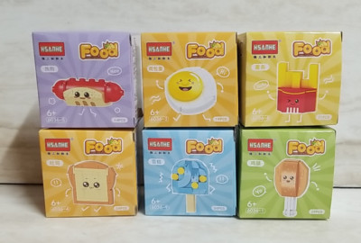HSANHE Micro Mini Building Nano Blocks Food Series - 6 Set Lot - NEW