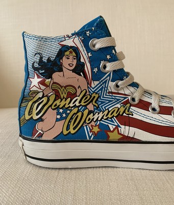 Wonder Woman Chuck Taylor Converse COLLECTORS ITEM RARE USED Size 39 UK 6 | eBay