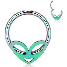 Assorted Septum Clicker Hinged Segment Ring Surgical Steel Nose Ring Hoop 16G